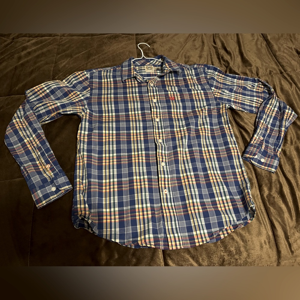 Cinch Blue Plaid Button Down Shirt for boys